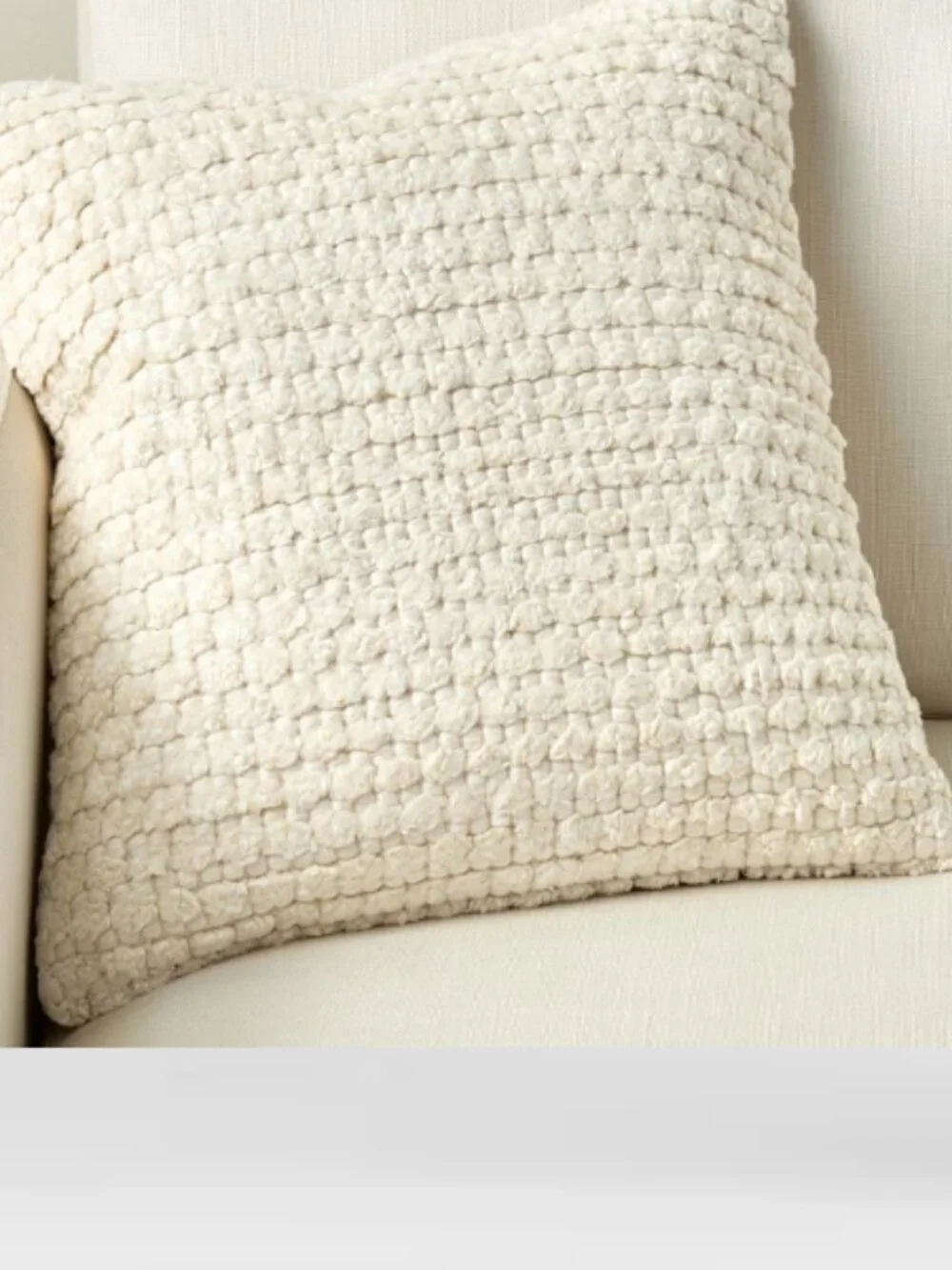 Pottery Barn Costero Handwoven Silk Pillow Cover Ivory 20 x 20